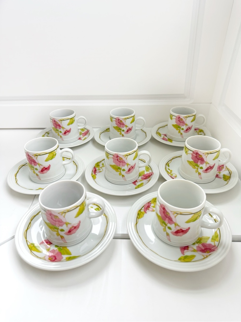 Vintage Tuscany Collection Japan Demitasse Espresso Cups & Saucers Set of 8